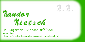 nandor nietsch business card